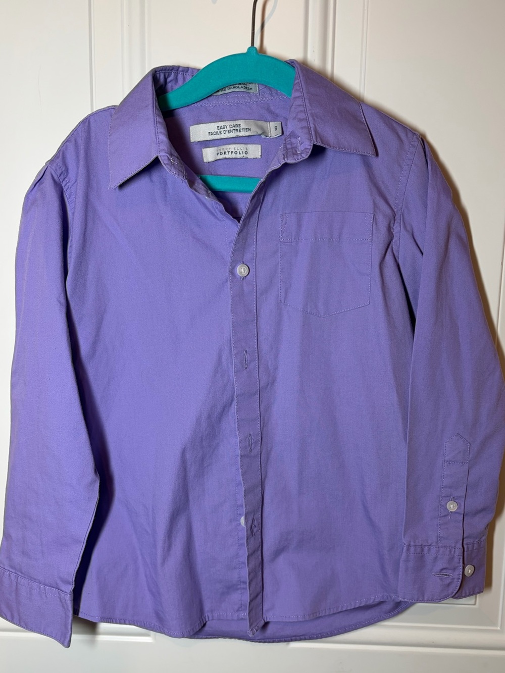Kids Perry Ellis Purple Long-Sleeve Button-Up Dress Shirt
